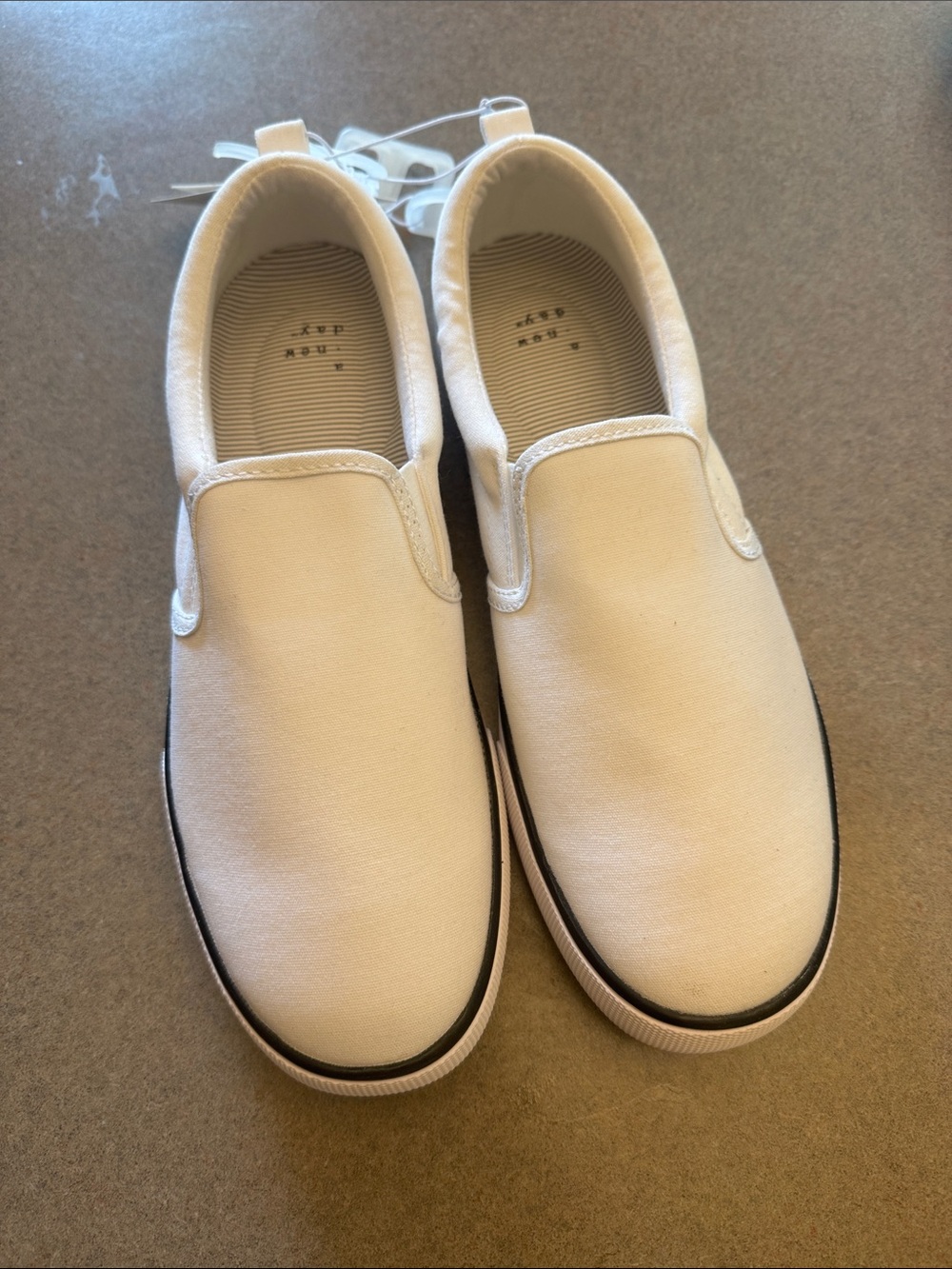 a new day Men's Slip-On Canvas Loafers in White